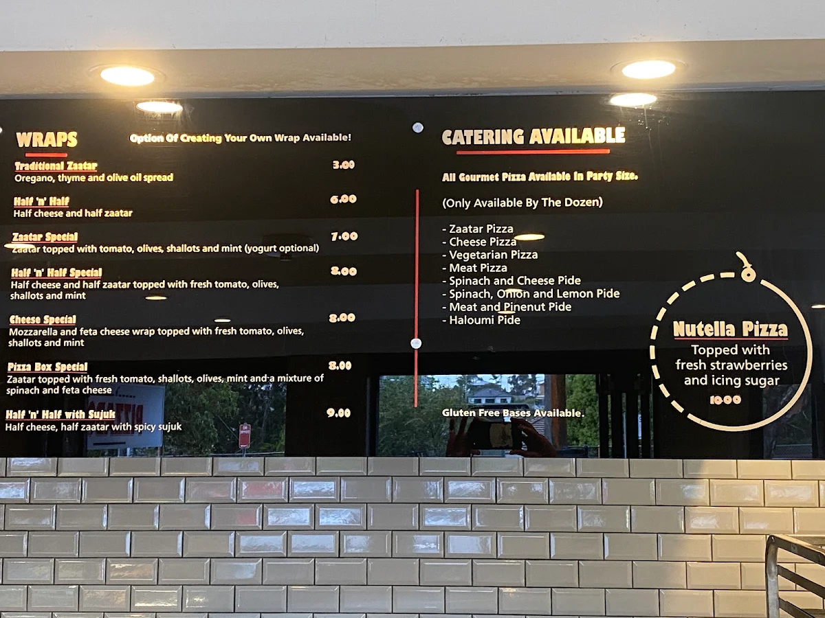 Menu, Pizzabox Café