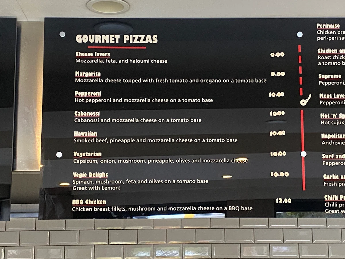 Menu, Pizzabox Café