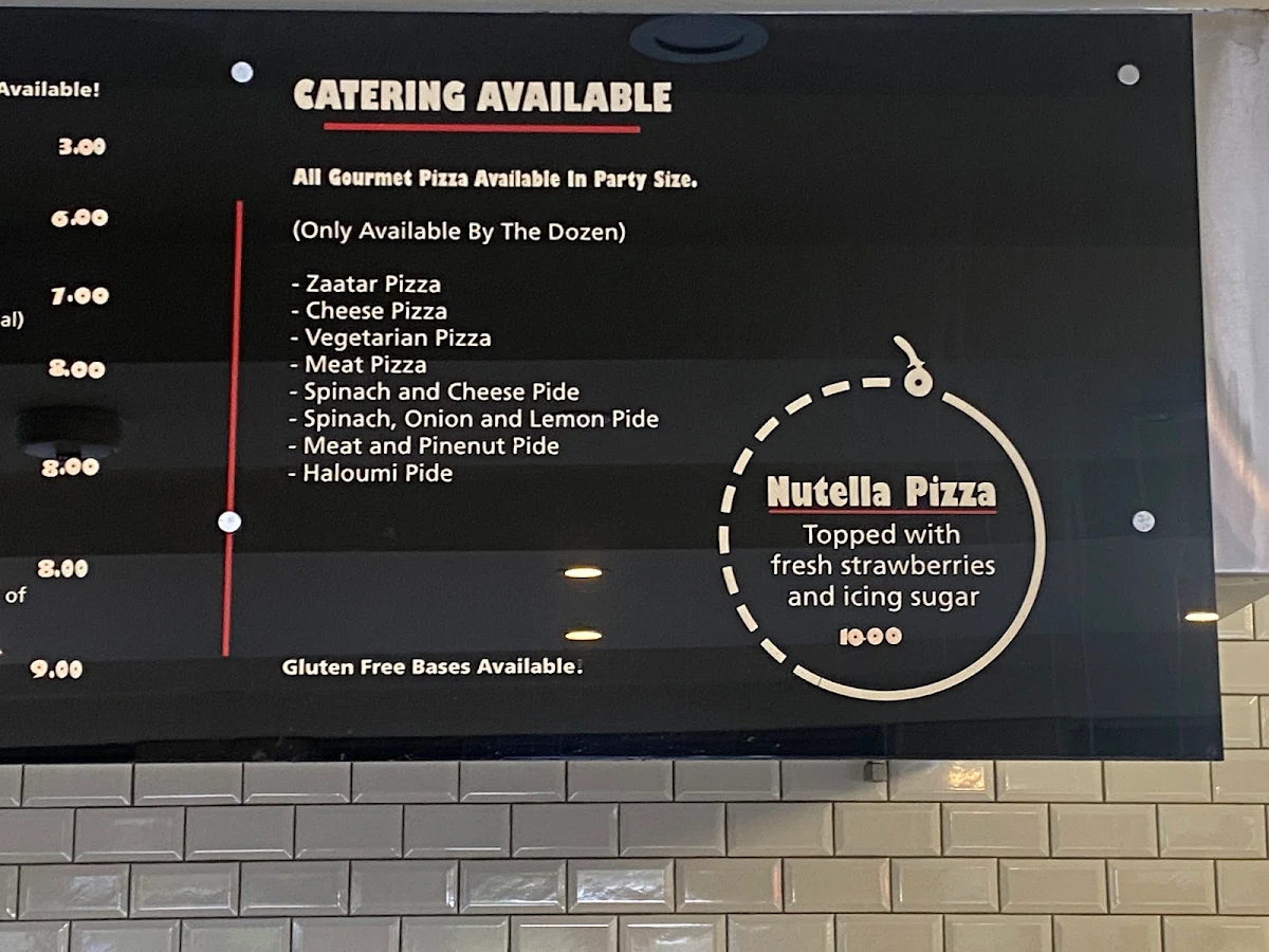 Menu, Pizzabox Café