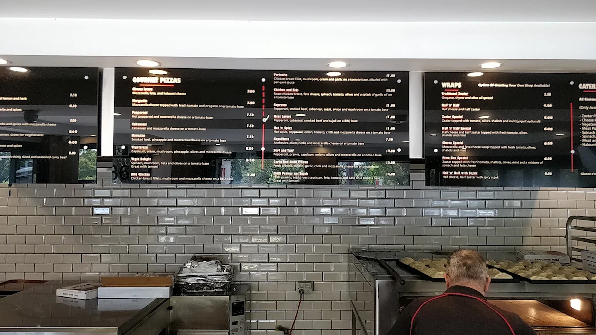 Menu, Pizzabox Café