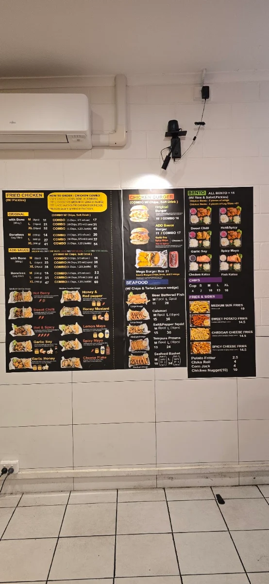 Menu, Wingman korean Fried chicken