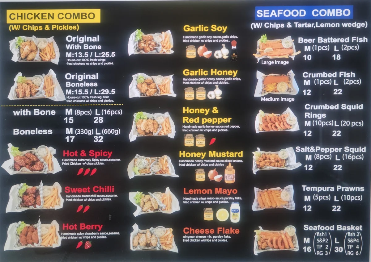 Menu, Wingman korean Fried chicken