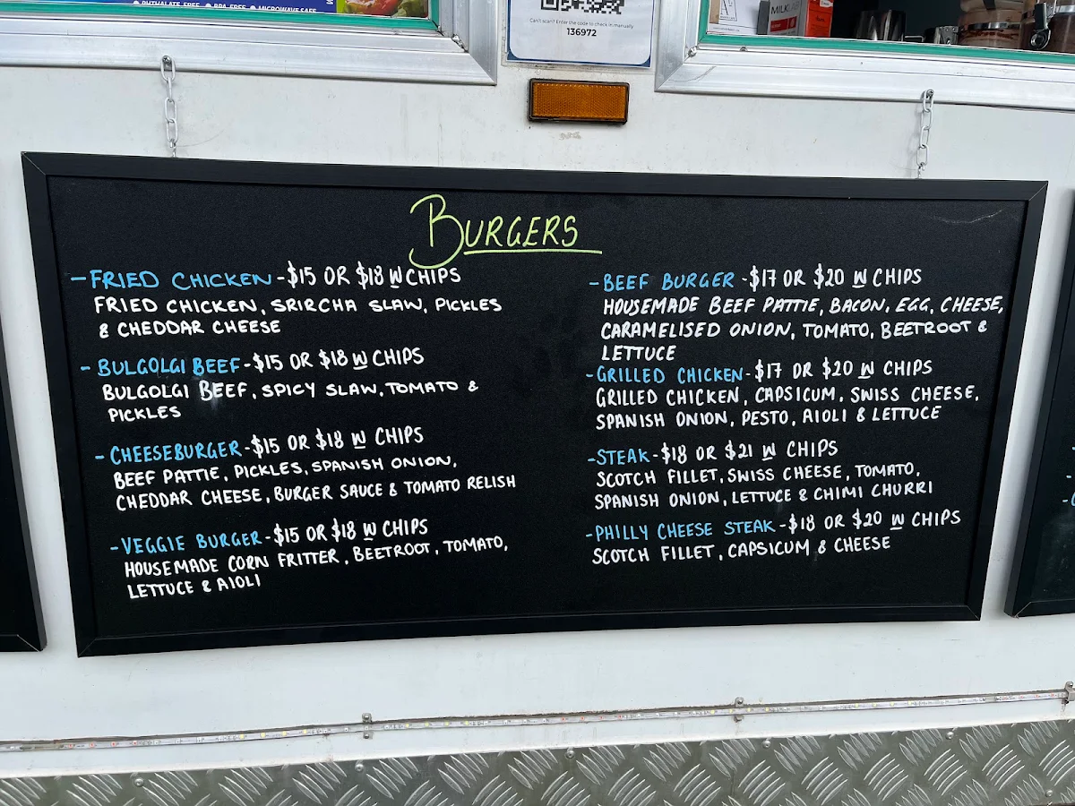 Menu, Avanti Cafe (CBR)