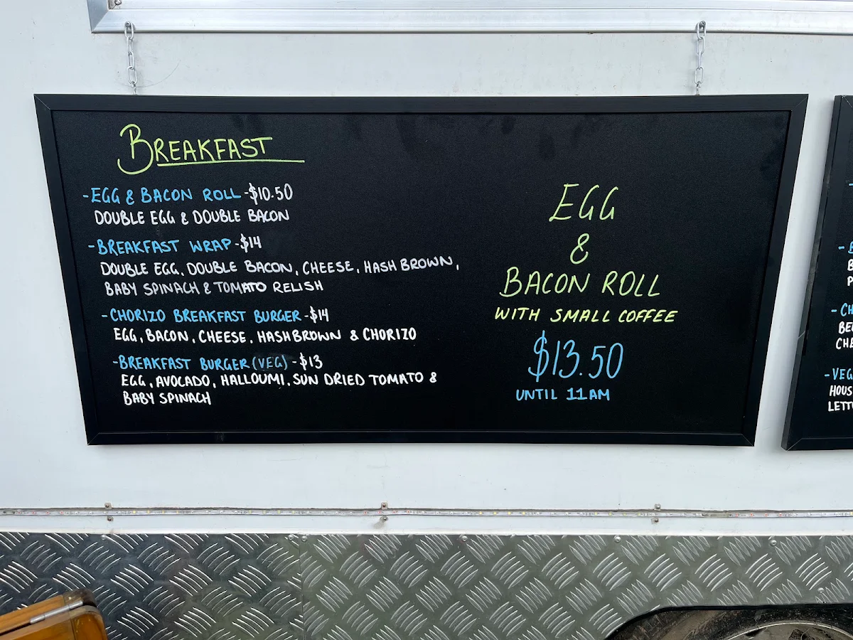 Menu, Avanti Cafe (CBR)