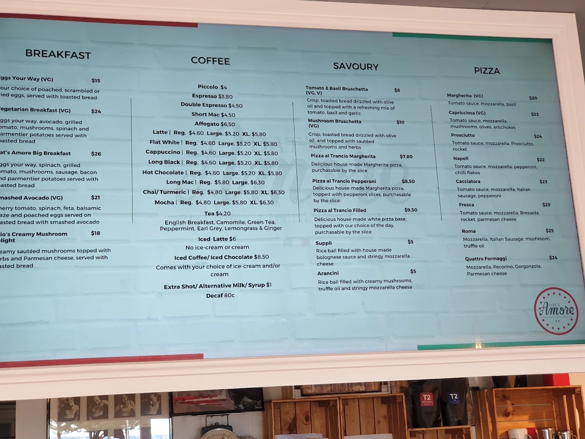 Menu, DAT'S Amore