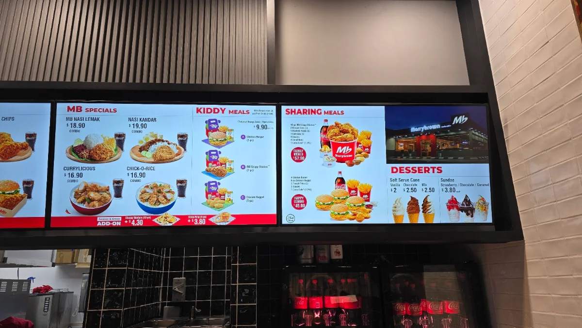 Menu, Marrybrown Melbourne Central