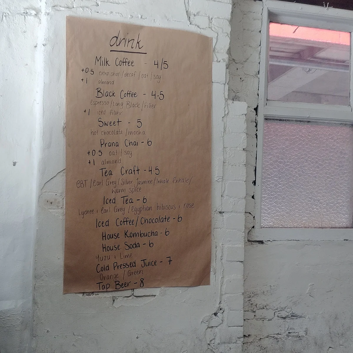 Menu, Mecca Coffee - Alexandria