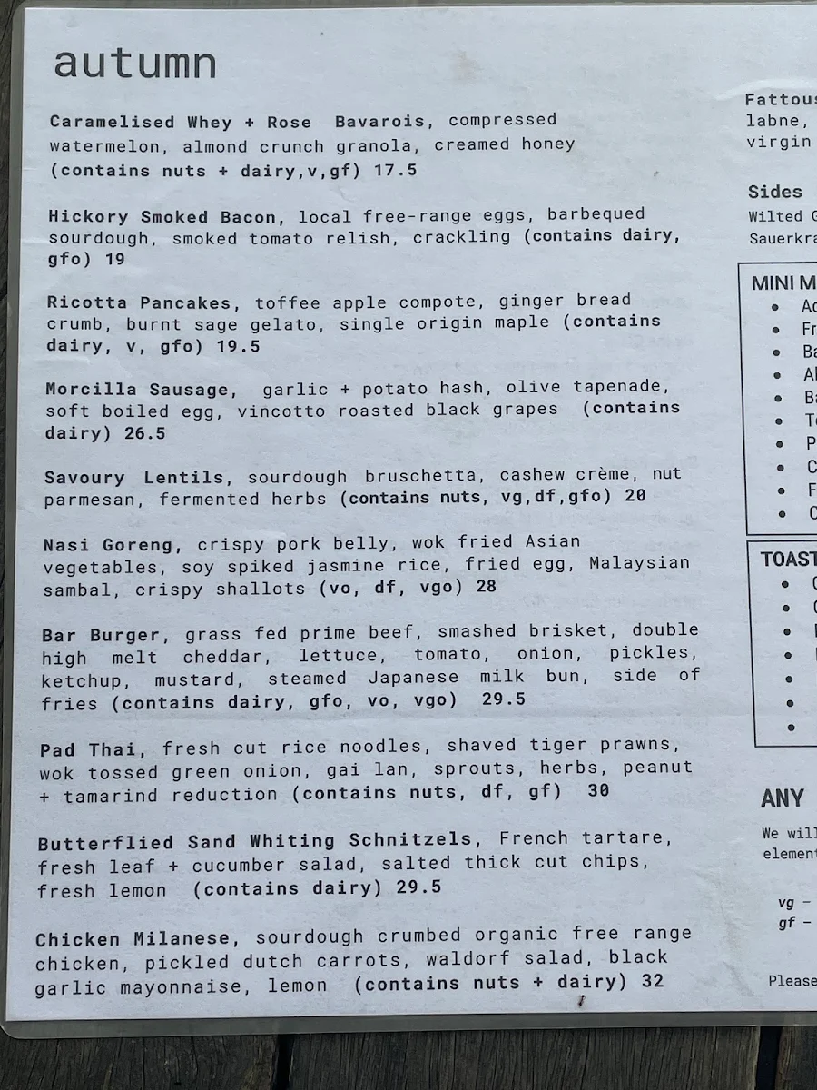Menu, Ground Earth