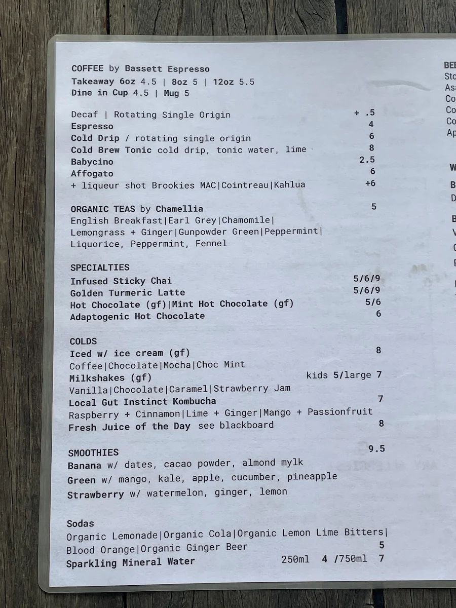 Menu, Ground Earth