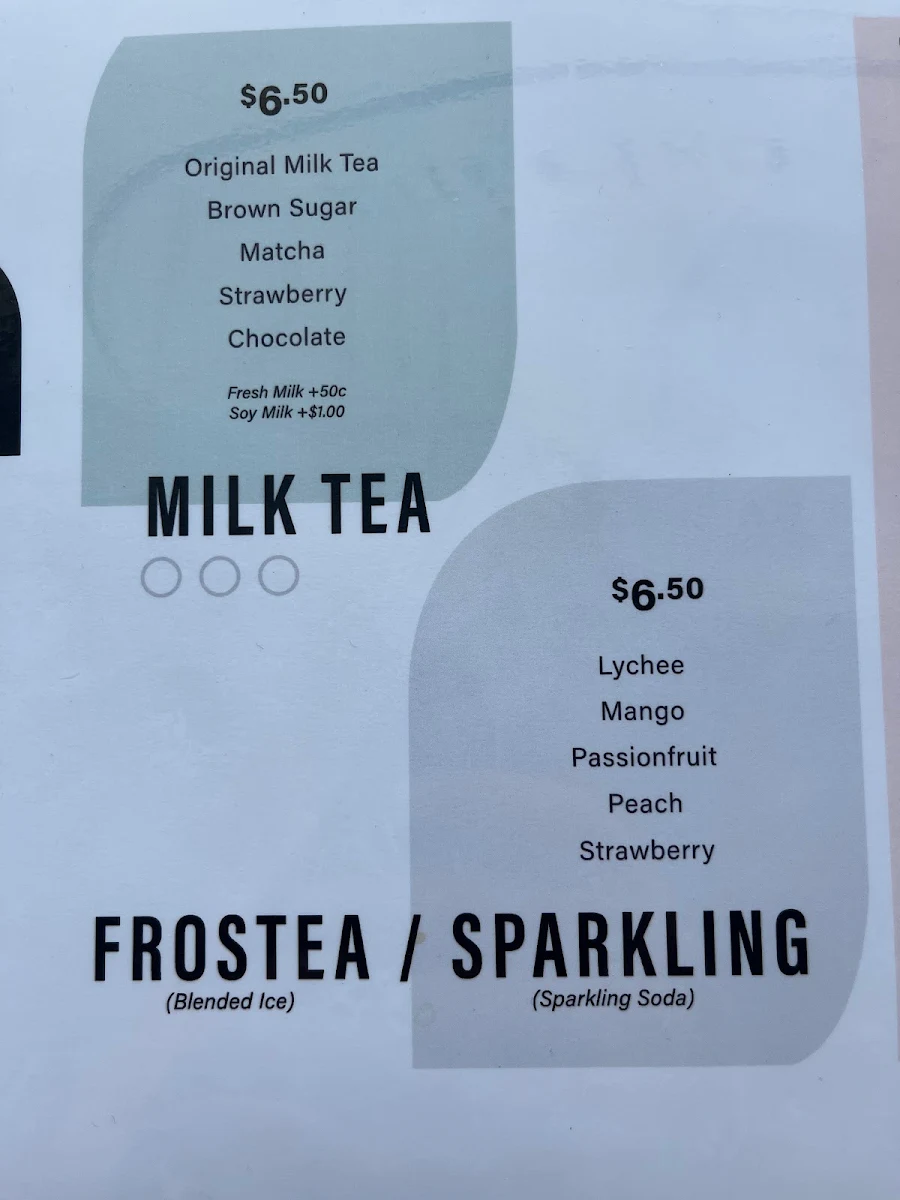 Menu, T Bar Fusion