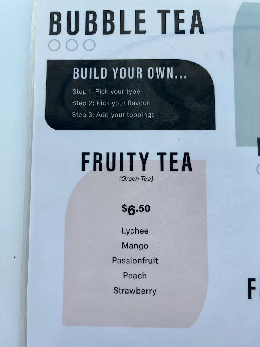 Menu, T Bar Fusion