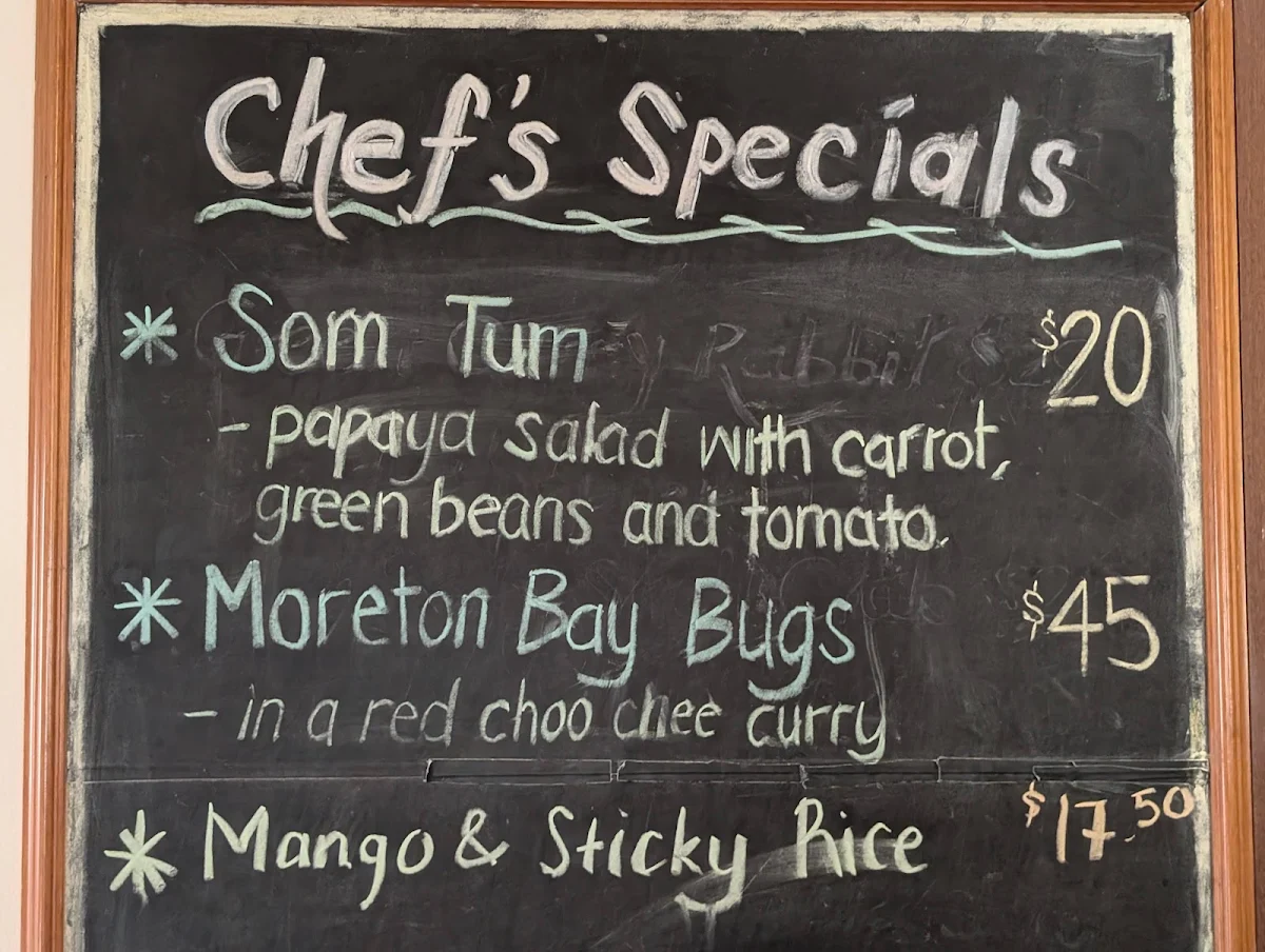 Menu, Thai Orchid Restaurant