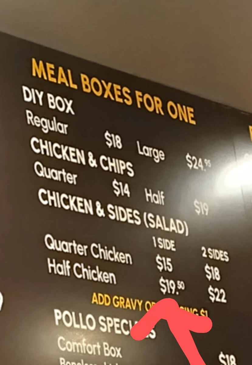 Menu, Pollo rotisserie