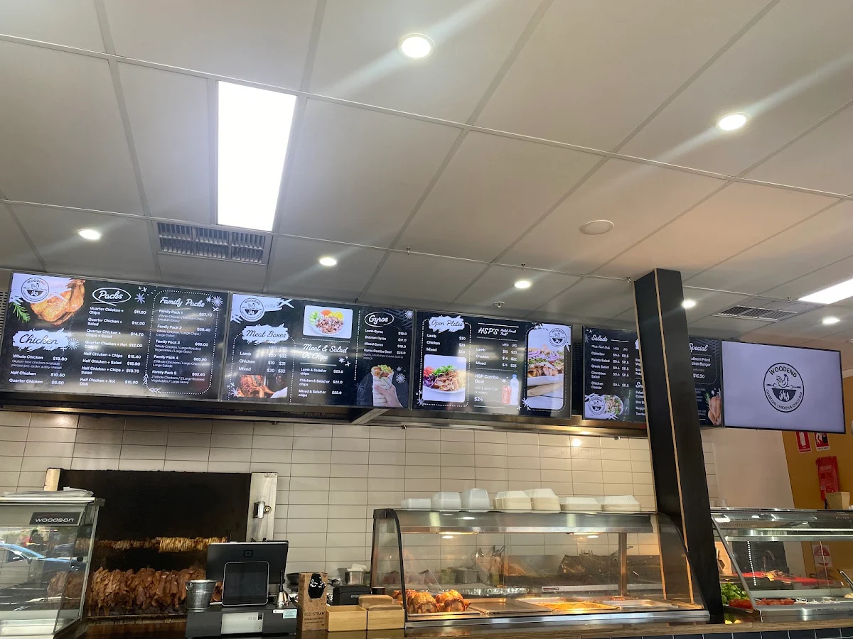 Menu, Woodend Charcoal Chicken & Gyros Bar