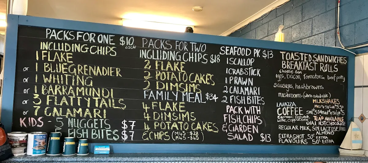 Menu, Seaside Fish & Chips Grantville
