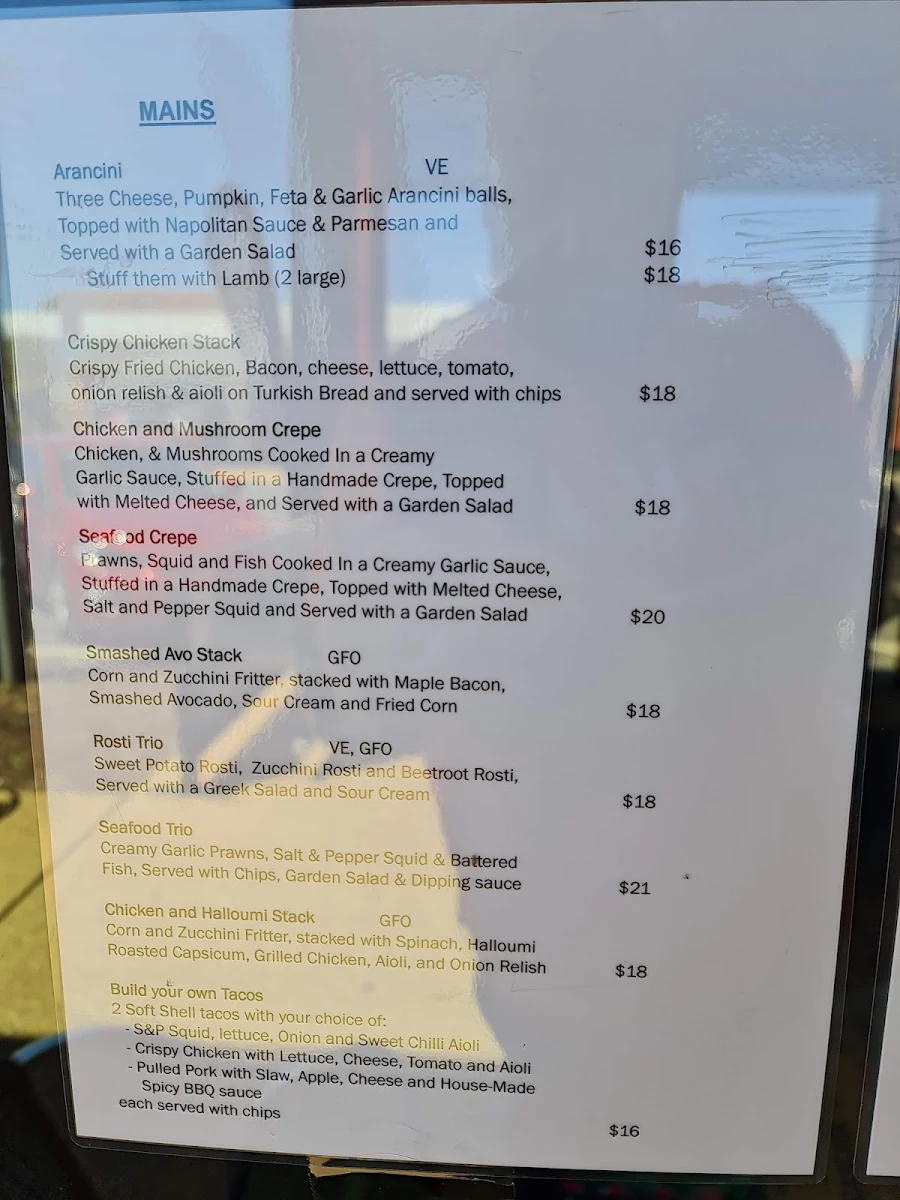 Menu, Two Black Sheep Cafe
