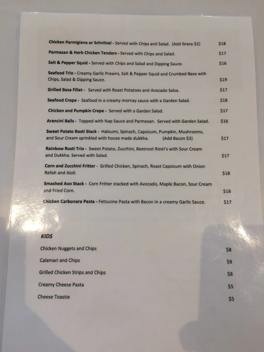 Menu, Two Black Sheep Cafe