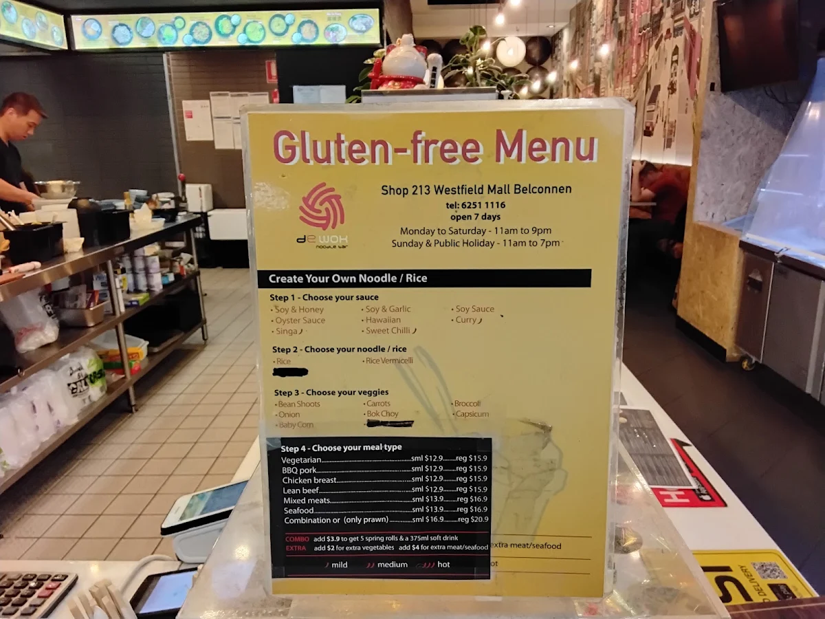 Menu, Dewok Noodle Bar
