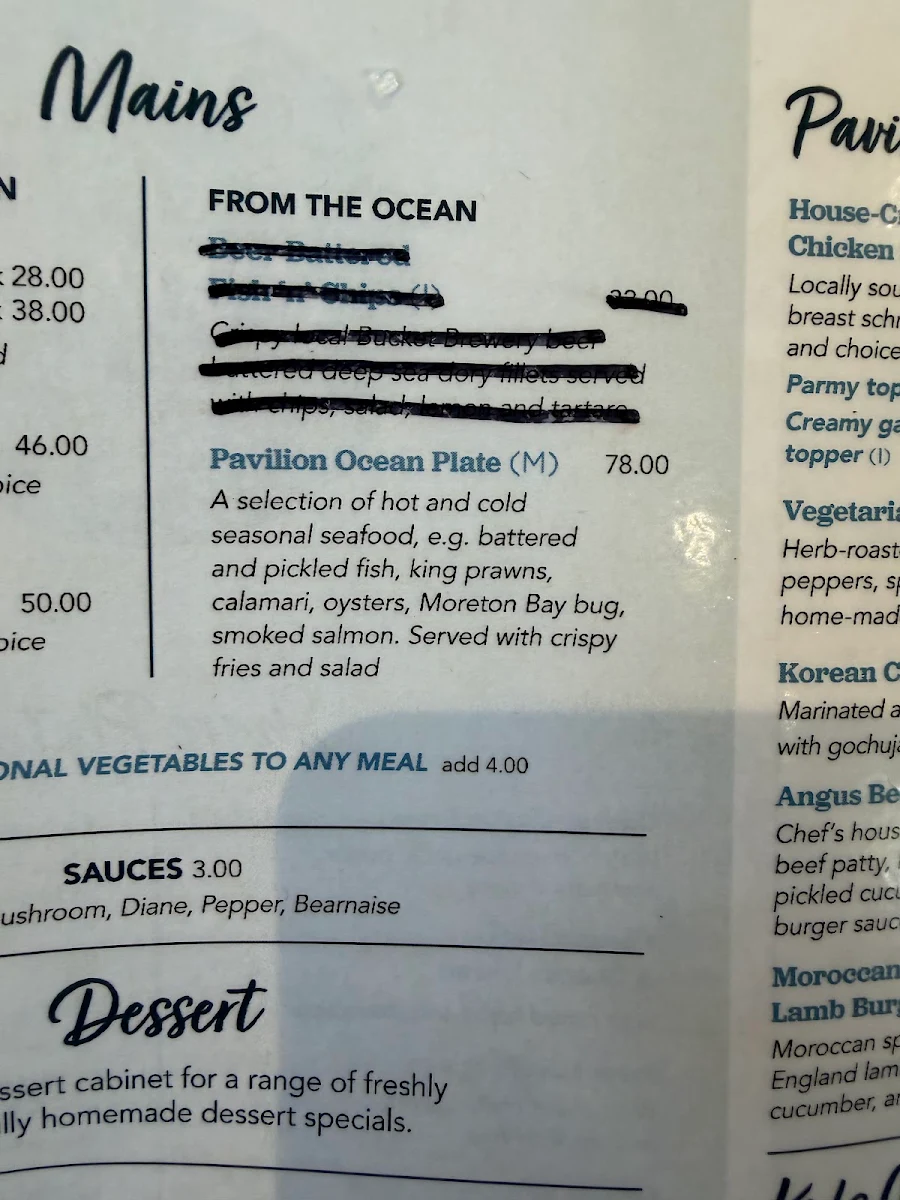 Menu, V Wall Pavilion