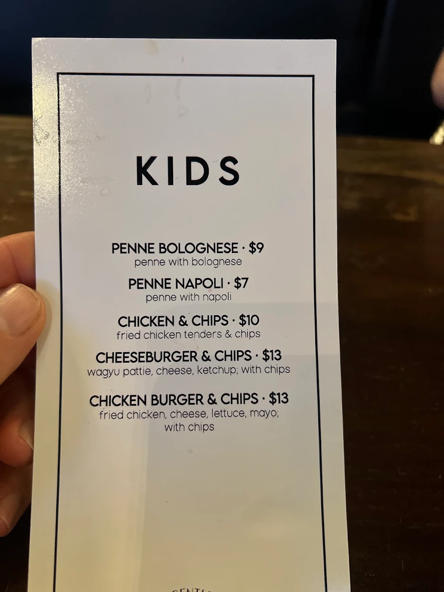 Menu, The Bentleigh Social