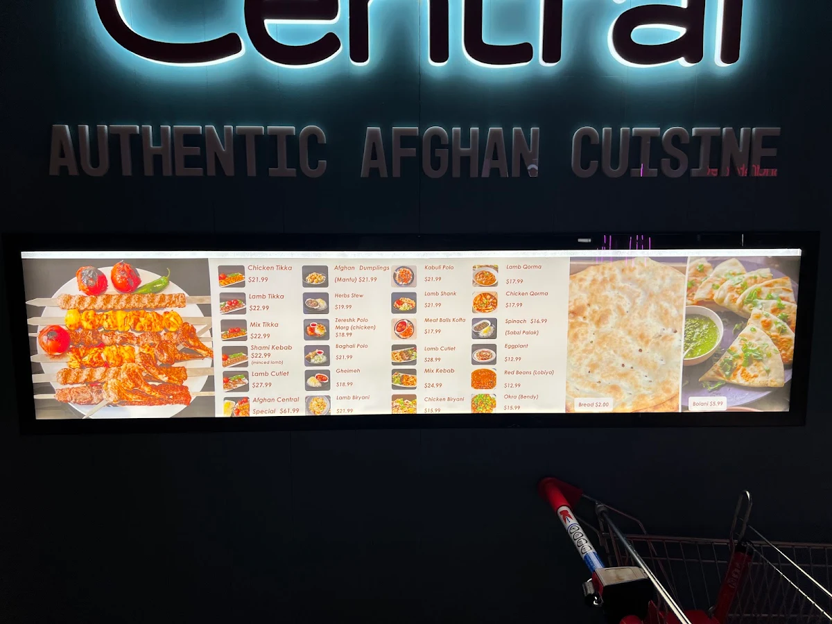 Menu, Afghan Central
