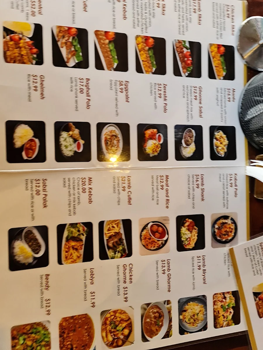 Menu, Afghan Central