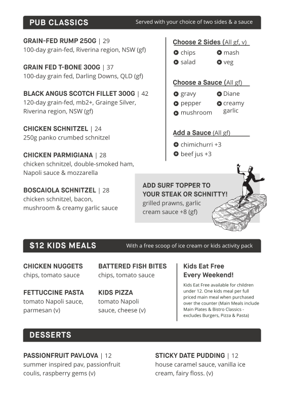 Menu, The Bradbury