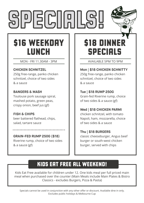 Menu, The Bradbury