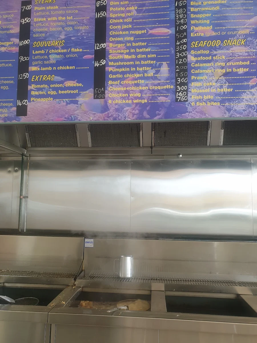 Menu, Seabrook Fish & Chips