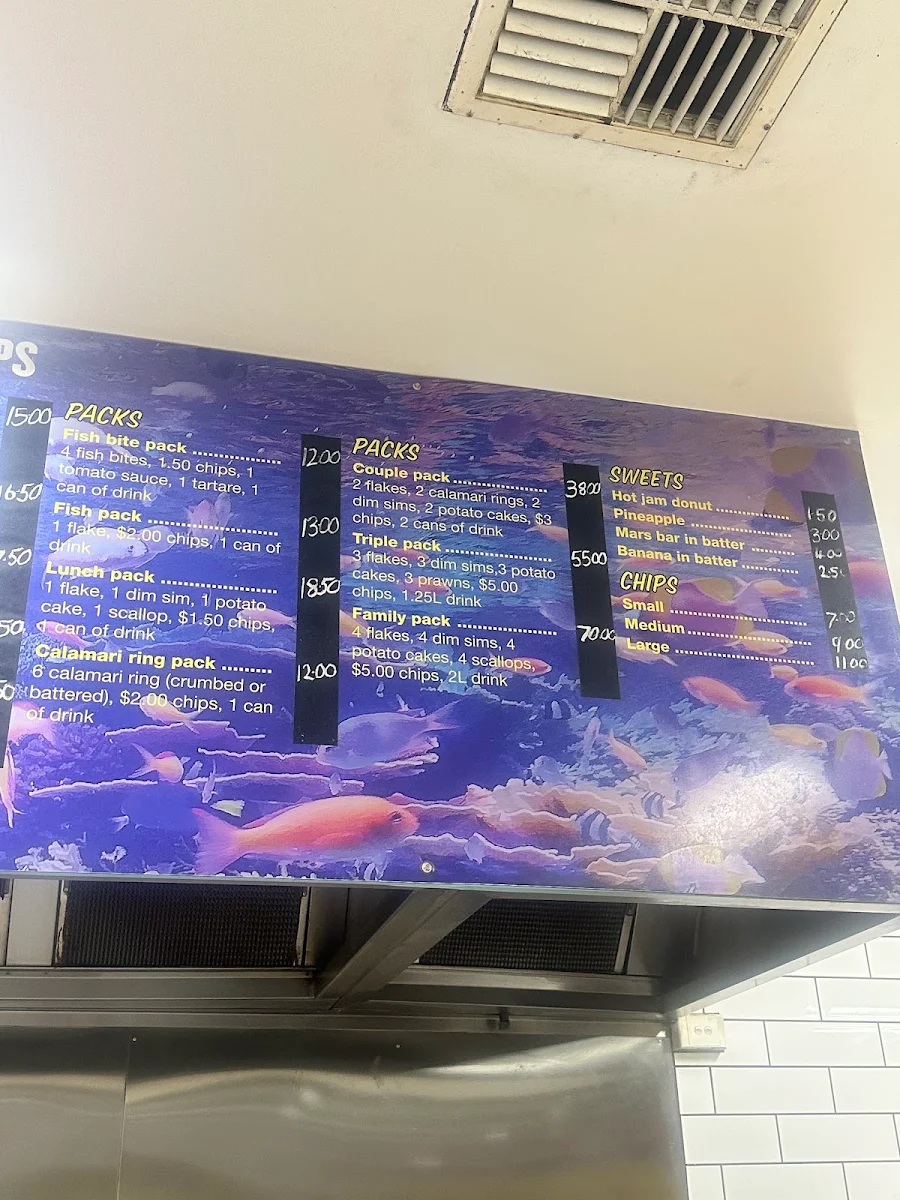 Menu, Seabrook Fish & Chips
