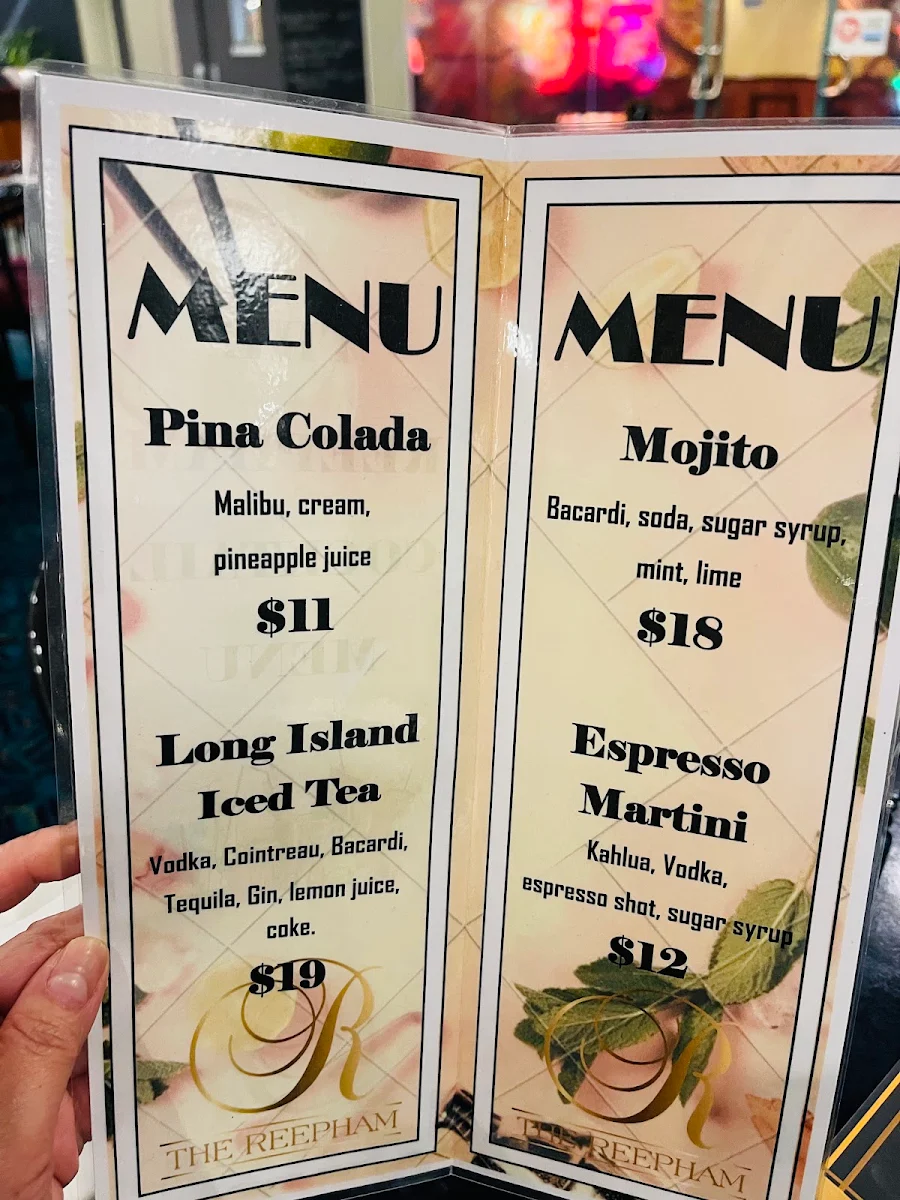 Menu, Reepham Hotel