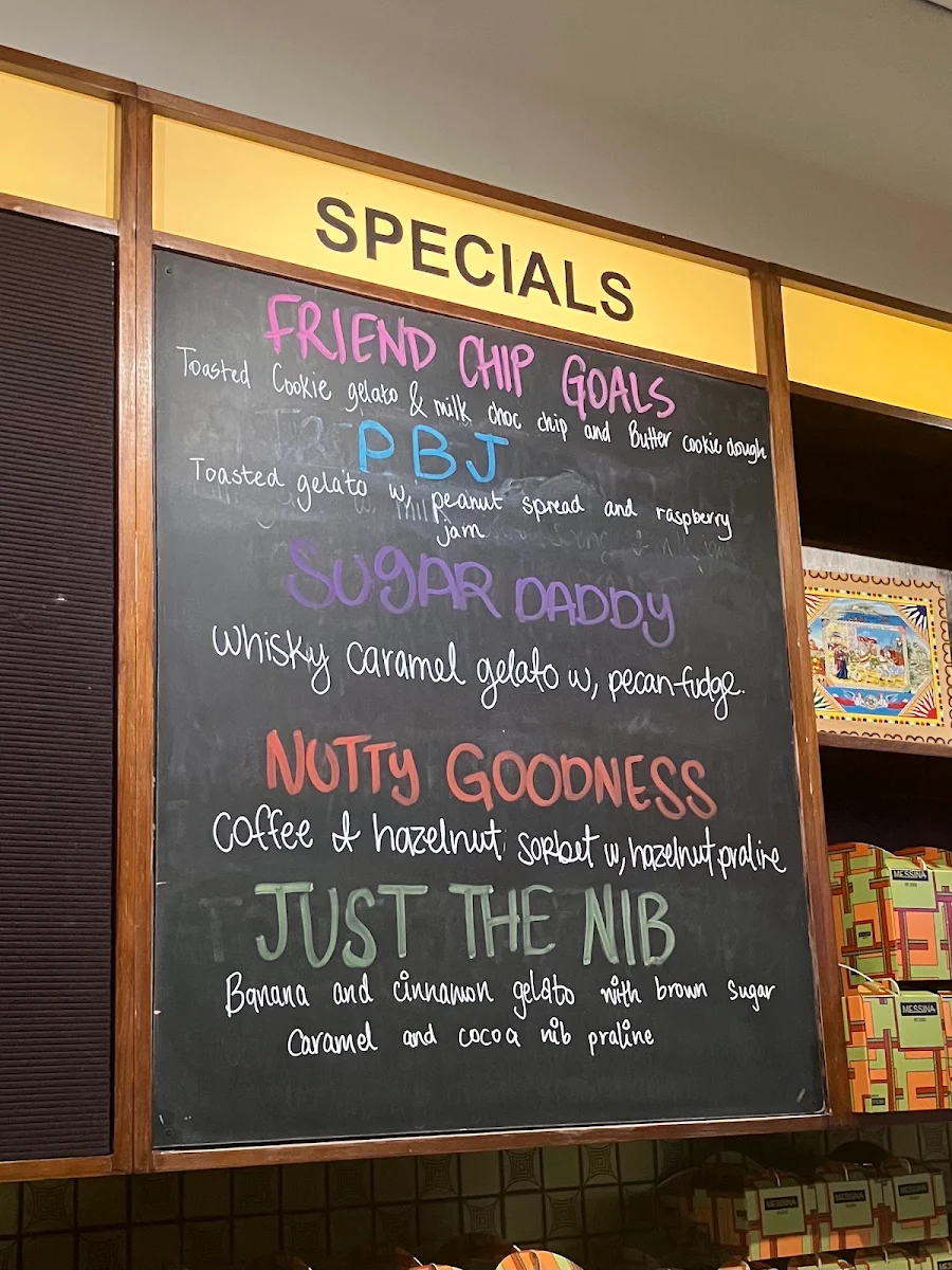 Menu, Gelato Messina Windsor