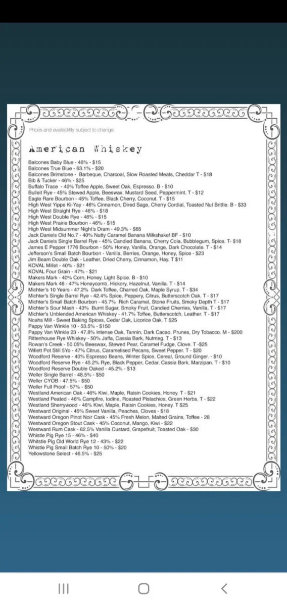Menu, Cobbler
