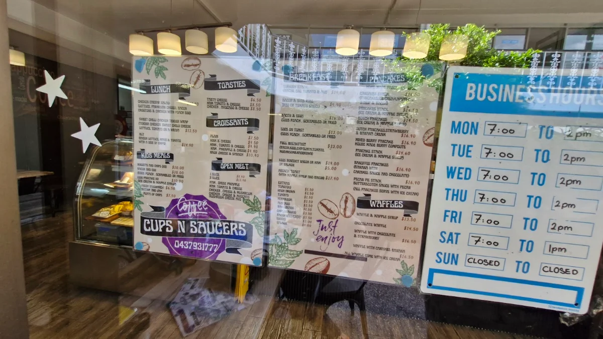 Menu, Zora Cafe