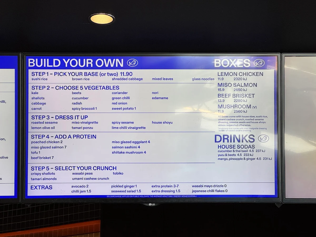 Menu, FISHBOWL - Newtown