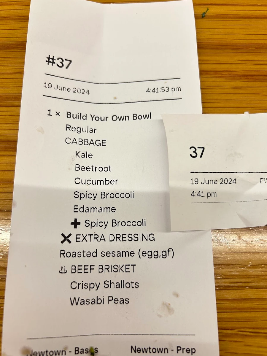 Menu, FISHBOWL - Newtown