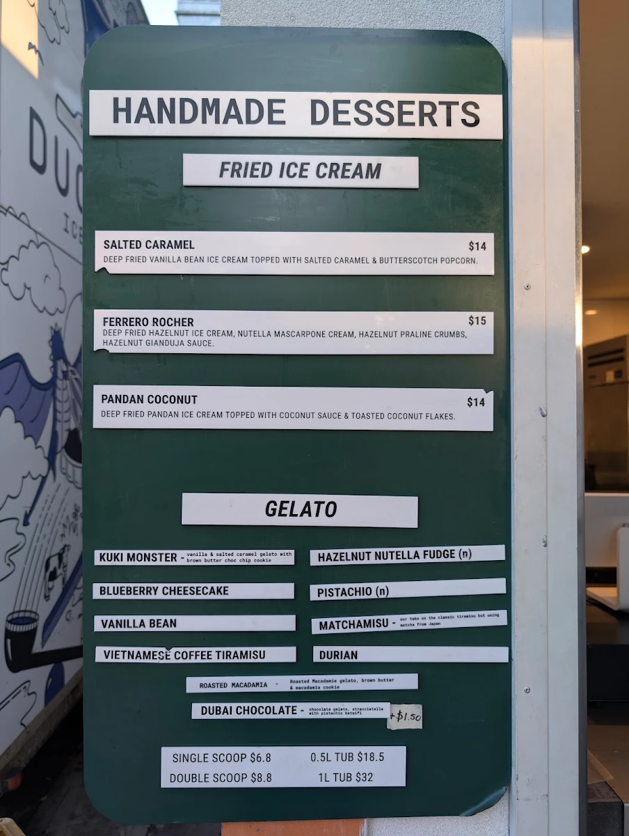Menu, Duo Duo Roselands