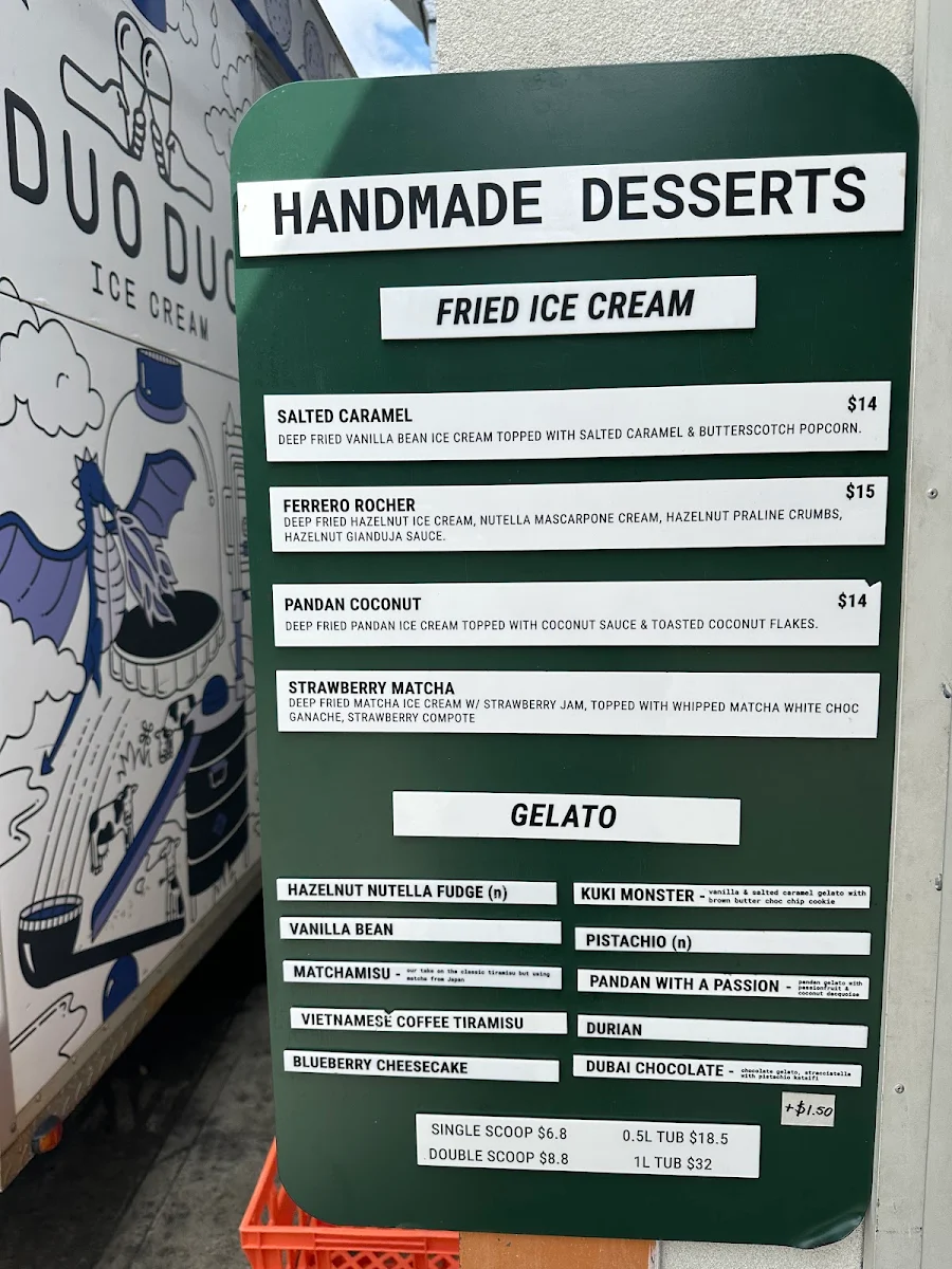 Menu, Duo Duo Roselands