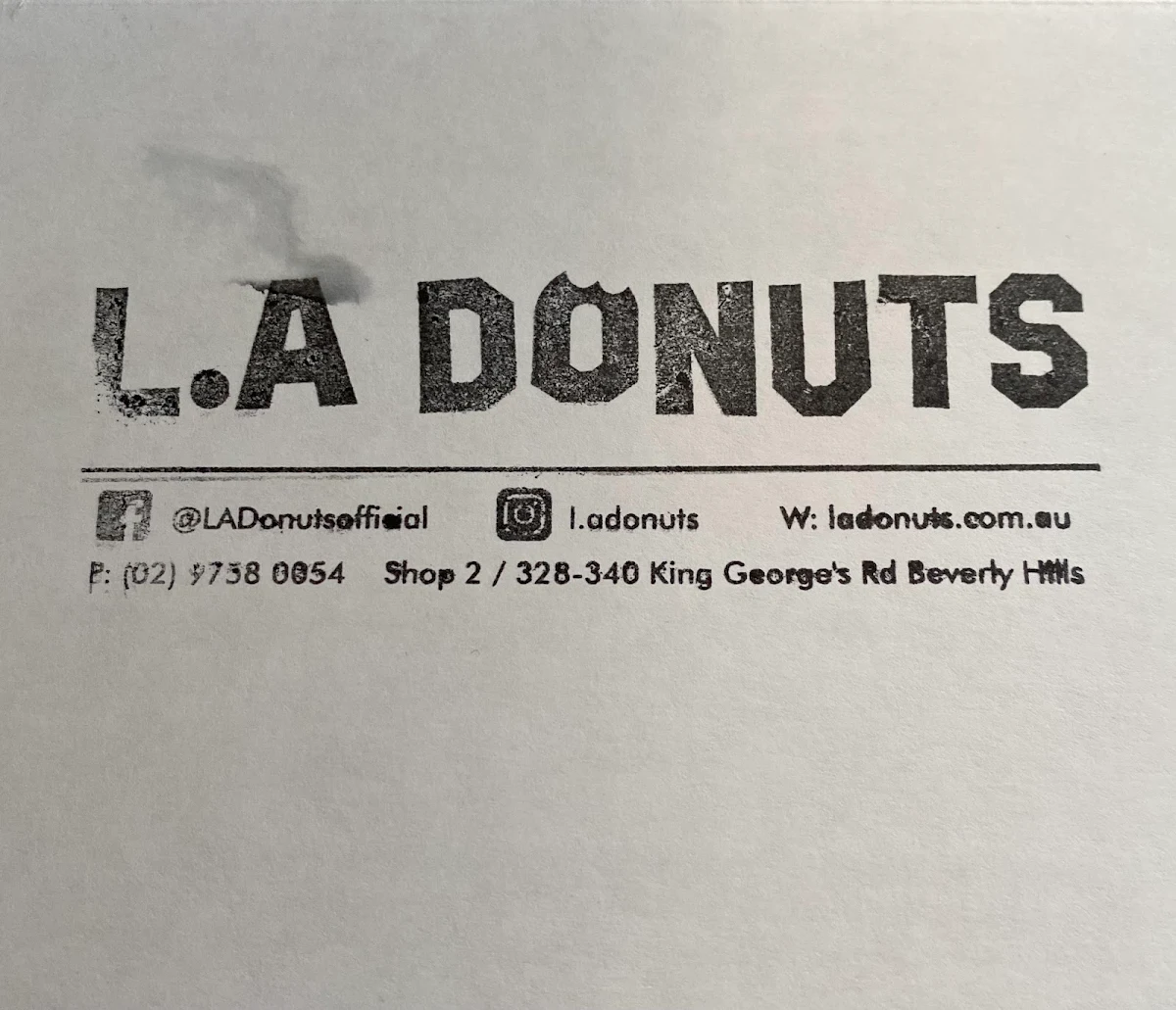 Menu, L.A. Donuts