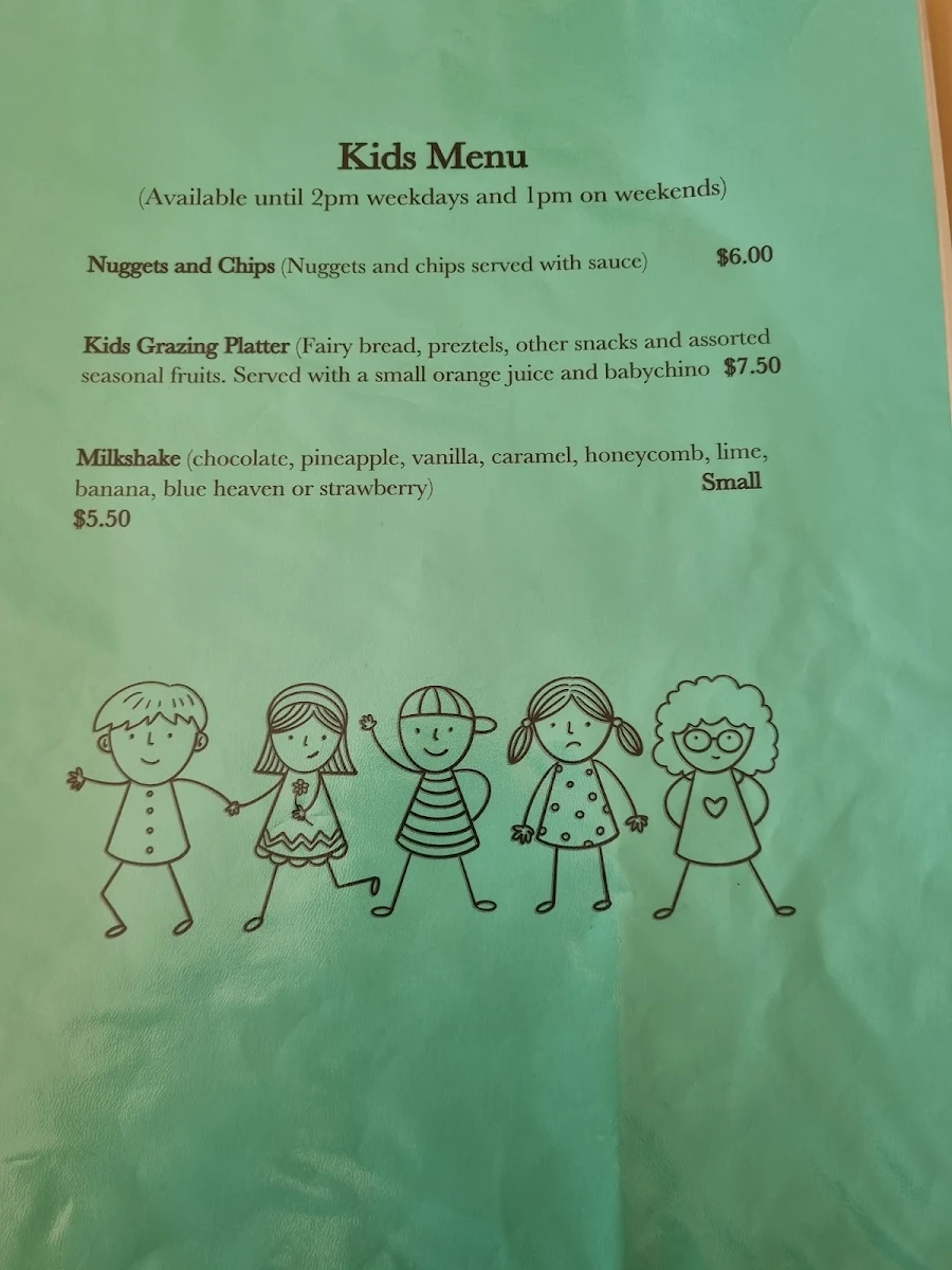 Menu, Wilma's on the Yorke