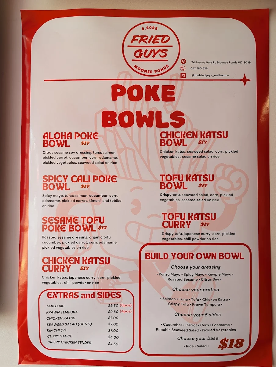 Menu, The Fried Guys