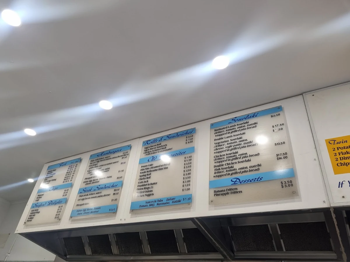 Menu, Hampton Swordfish & Chippery