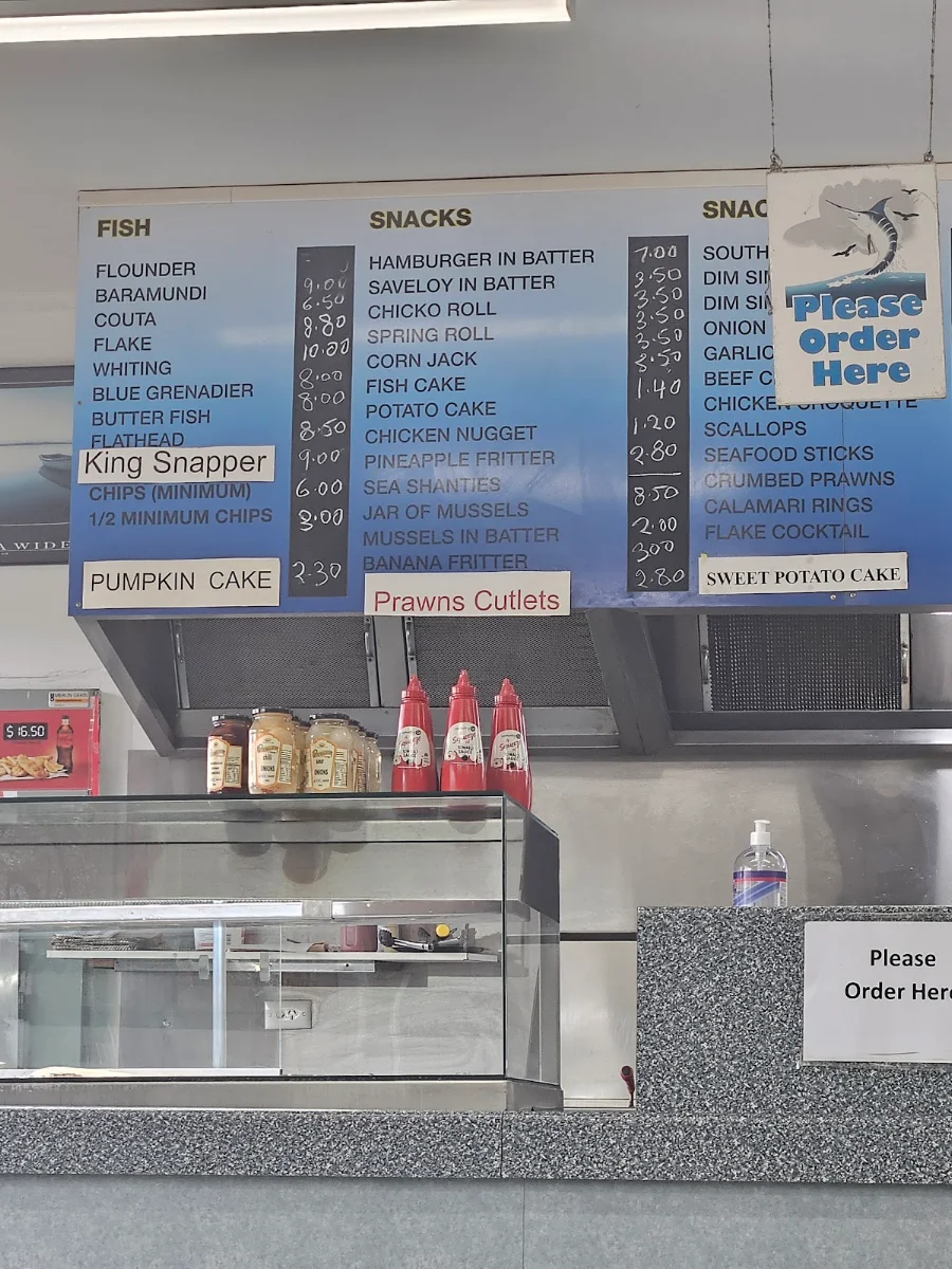 Menu, Bacchus Marsh Fish & Chip Shop