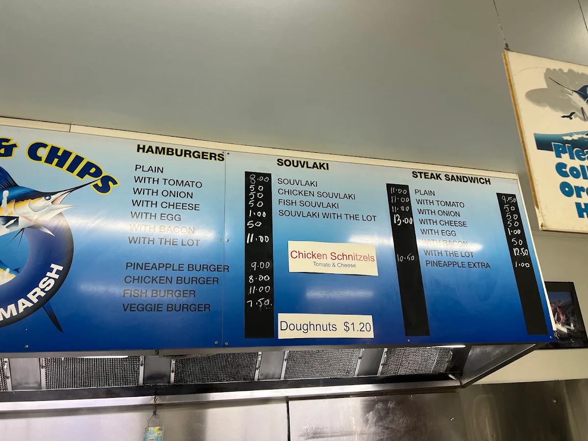 Menu, Bacchus Marsh Fish & Chip Shop