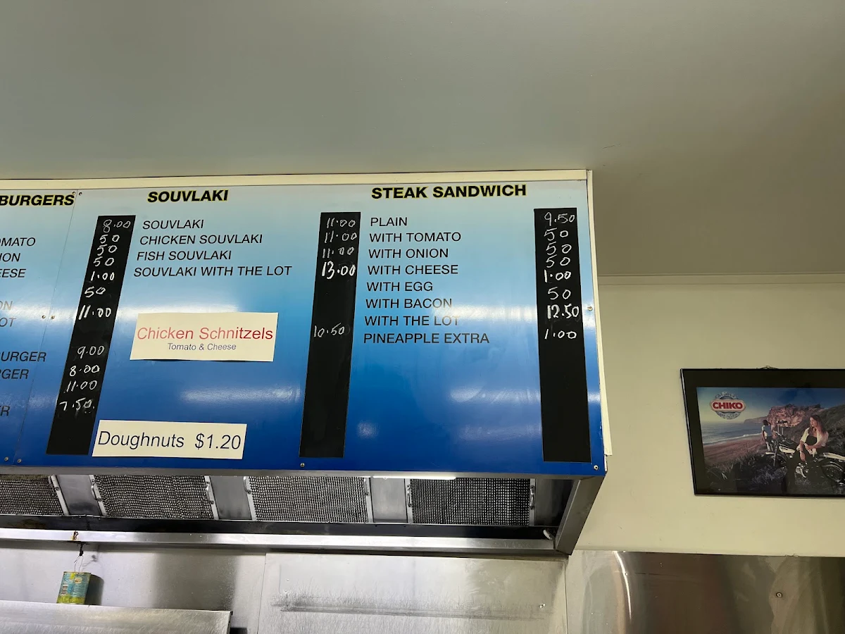 Menu, Bacchus Marsh Fish & Chip Shop