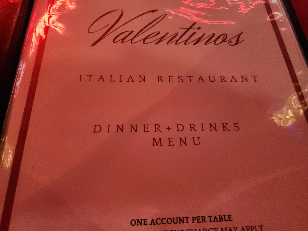 Menu, Valentinos