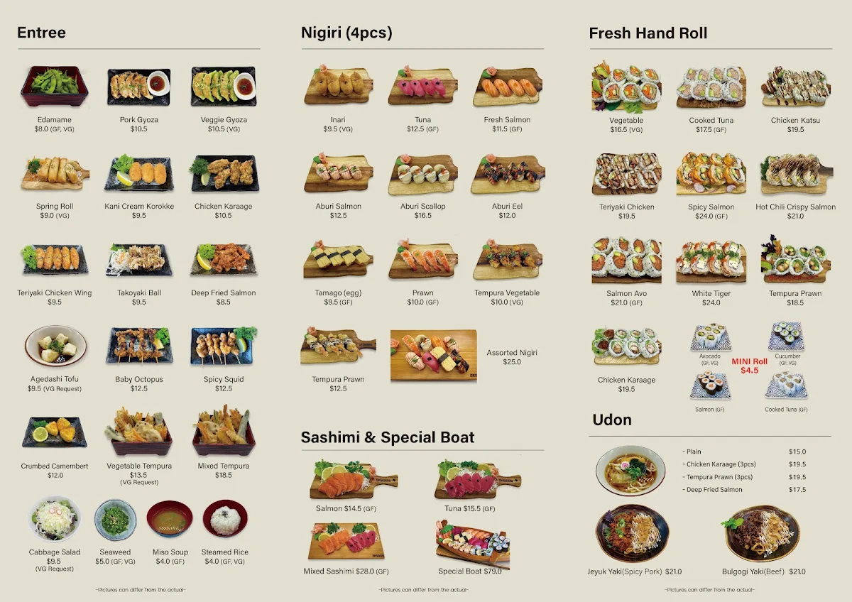 Menu, OK Sushi