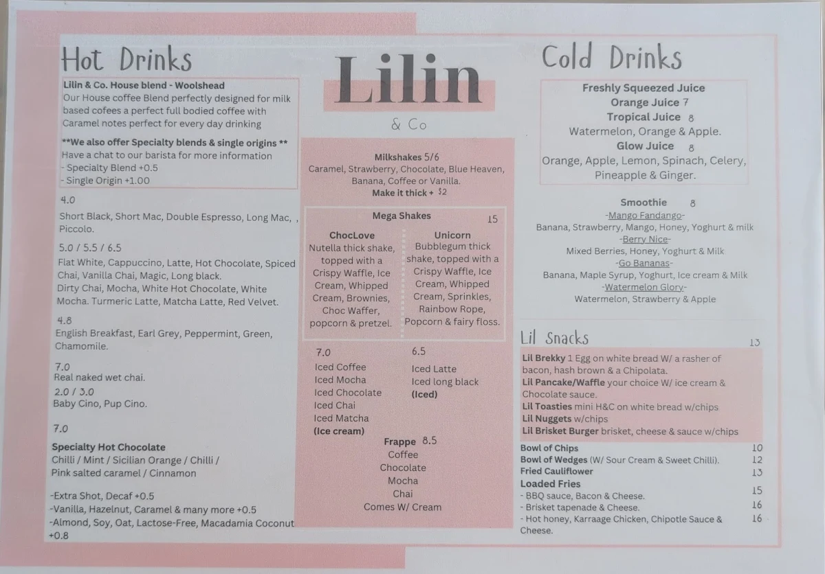 Menu, Lilin & co