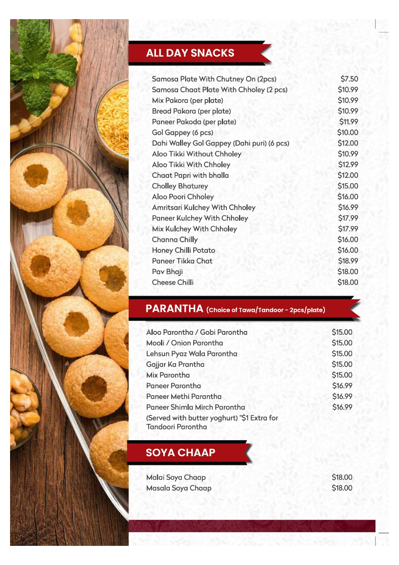 Menu, Baba Sweets Craigieburn