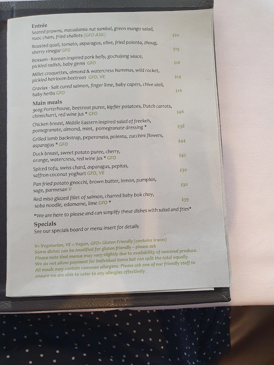 Menu, Mt Dandenong